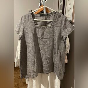 Elemente Clemente Gray Linen Blouse